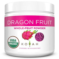 KOYAH - Organic Freeze-dried Pink Dragon Fruit Powder (1 Scoop = 1/4 Cup Fresh): 30 Servings (often called Pitaya), 180 g (6.35 oz)
