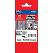 Load image into Gallery viewer, Brother Genuine P-Touch TZE-221 Tape, Extra Strength 9mm, 0.35&quot;, Laminated Black on White Water-Resistant, Single-Pack
