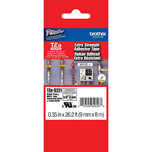 Brother Genuine P-Touch TZE-221 Tape, Extra Strength 9mm, 0.35
