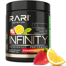 Load image into Gallery viewer, RARI Nutrition - Infinity Pre Workout Powder - Natural Preworkout Energy Supplement for Men and Women - Keto and Vegan Friendly - No Creatine - 30 Servings - (Strawberry Lemonade)
