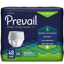 Load image into Gallery viewer, Prevail Incontinence Protective Underwear, Maximum Absorbency, 2X-Large, 48 Count
