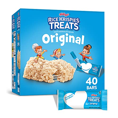 Rice Krispies Treats Marshmallow Snack Bars, Kids Snacks, School Lunch, Single Serve, Original, 31.2oz Bars (40 Bars)