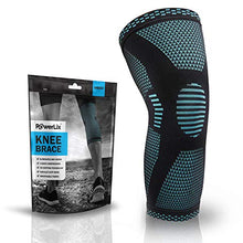 Load image into Gallery viewer, POWERLIX Knee Compression Sleeve - Best Knee Brace for Knee Pain for Men &amp; Women  Knee Support for Running, Basketball, Volleyball, Weightlifting, Gym, Workout, Sports  Please Check Sizing Chart
