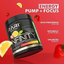 Load image into Gallery viewer, RARI Nutrition - Infinity Pre Workout Powder - Natural Preworkout Energy Supplement for Men and Women - Keto and Vegan Friendly - No Creatine - 30 Servings - (Strawberry Lemonade)
